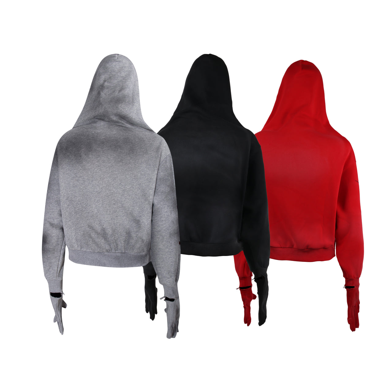 American Streetwear Graphic Print Glove-Style Cuffs Hoodie
