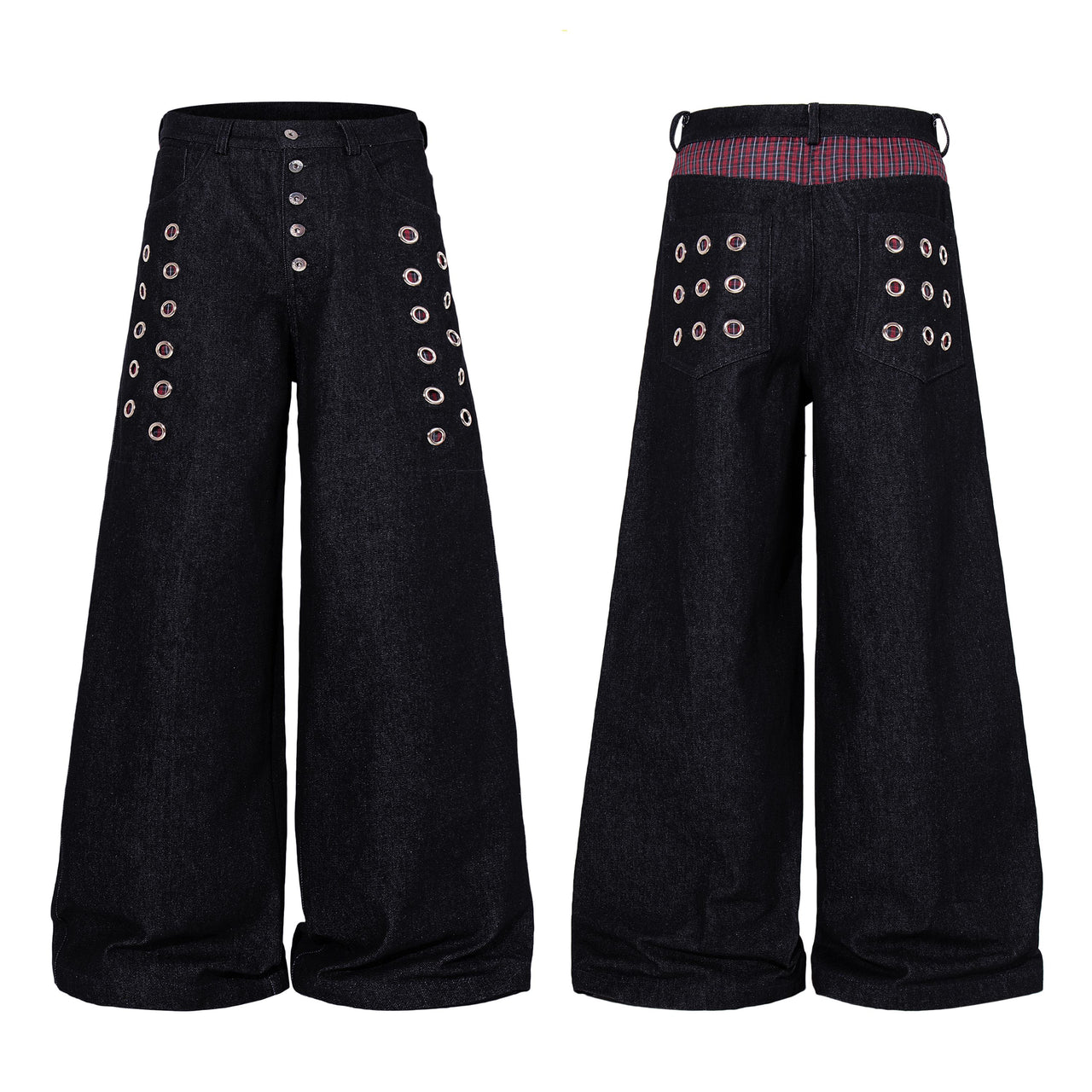 Omirad Eyelet Wide-Leg Jeans