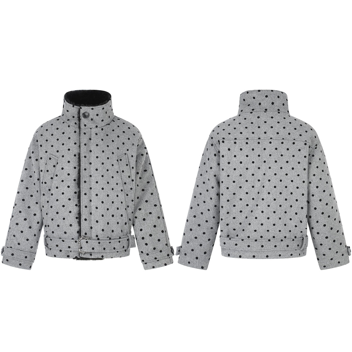 Omirad Polka Dot High Collar Jacket